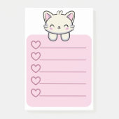 Roze Sticky Note met Schattigee Cat op Top (Voorkant)