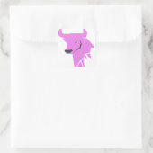 Roze Stier Silhouet Vierkante Sticker (Tas)