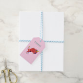 Roze Stier, sterrenbeeld, sterrenbeeld afdruk Cadeaulabel (Met Touw)