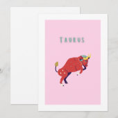 Roze Stier, sterrenbeeld, sterrenbeeld afdruk Kaart (Voorkant / Achterkant)
