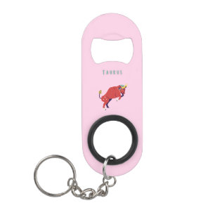 Roze Stier, sterrenbeeld, sterrenbeeld afdruk Mini Flessenopener