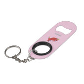 Roze Stier, sterrenbeeld, sterrenbeeld afdruk Mini Flessenopener (Voorkant Gekanteld)