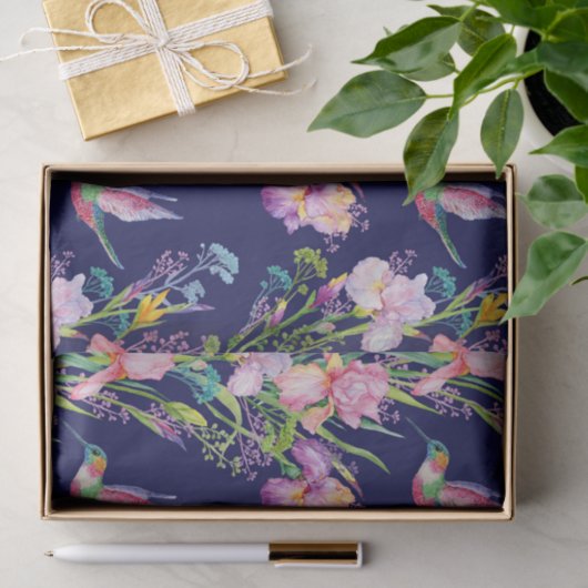 Roze stijfsel en levende vogels tissuepapier (Geschenk)