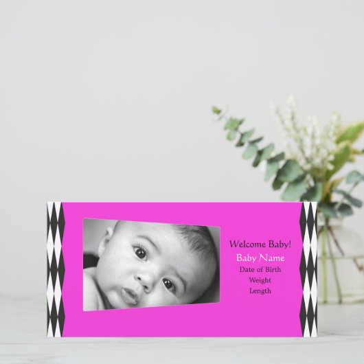 Roze stijl aankondiging (Staand voorkant)