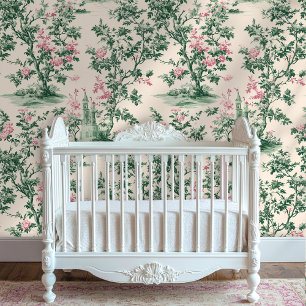 Roze  stijl Bloemen Toile Peel en Stick Behang