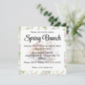 Roze stijl Dames Bloemen Lente Brunch Kaart (Staand voorkant)