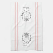 Roze  stijl Franse zak met aangepaste naam Theedoek (Verticaal)