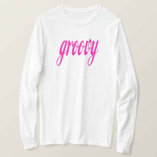 Roze Stijl Groovy T-shirt (Design voorkant)