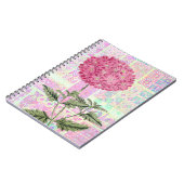 Roze  stijl Hydrangea Puff Journal Notitieboek (Linkerzijde)