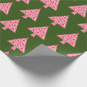 Roze  stijl kerstboom inpakpapier (Hoek)