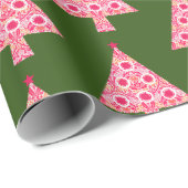 Roze  stijl kerstboom inpakpapier (Rol Hoek)