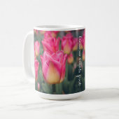 Roze stijl lentetulpen koffiemok (Voorkant links)