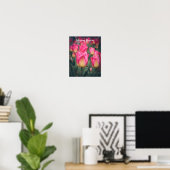 Roze stijl lentetulpen poster (Thuiskantoor)