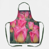 Roze stijl lentetulpen schort (Voorkant)