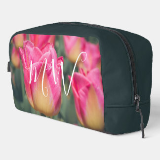 Roze stijl lentetulpen toilettasje