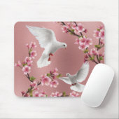 Roze  stijlpagina's en torenbloesem muismat (Met muis)