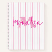 Roze Stijlvol met Monogram Notitieboek (Voorkant)