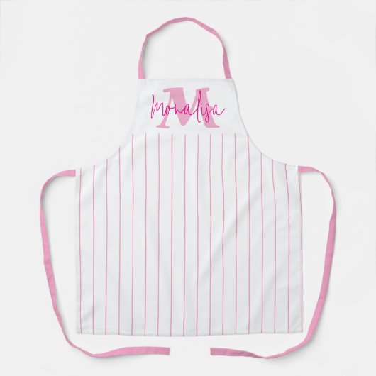 Roze Stijlvol met Monogram Schort (Voorkant)