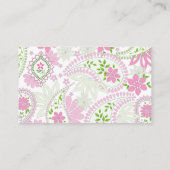 Roze, stijlvol  Paisley Pattern Modern Visitekaartje (Achterkant)