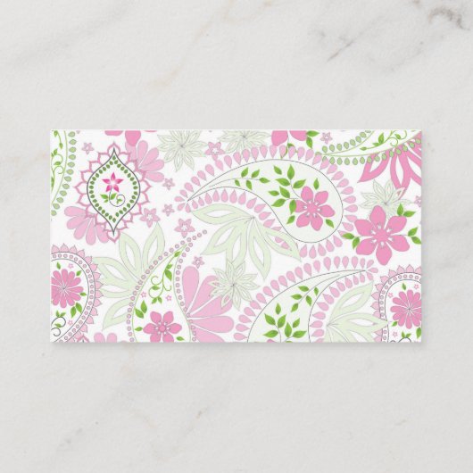 Roze, stijlvol  Paisley Pattern Modern Visitekaartje (Achterkant)