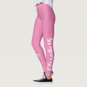 Roze, stijlvolle aangepaste naam uitwerken Yoga Sp Leggings (Links)