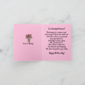 Roze stijlvolle Afrikaanse Amerikaanse Moederdag Kaart (Binnen)