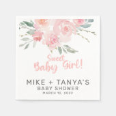 Roze, stijlvolle baby shower papieren luiers servet (Voorkant)