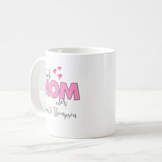 Roze stijlvolle beste mama ooit Eenvoudig aangepas Koffiemok (Voorkant links)