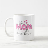 Roze stijlvolle beste mama ooit Eenvoudig aangepas Koffiemok (Links)