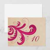 Roze Stijlvolle Briefkaart Tabelnummer wervelingen (Voorkant / Achterkant)