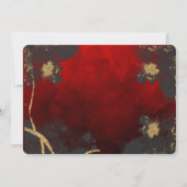 Roze, stijlvolle bruiloft met rood, grijs en goud kaart (Achterkant)