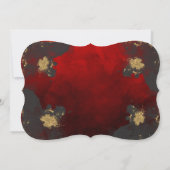 Roze, stijlvolle bruiloft met rood, grijs en goud kaart (Achterkant)