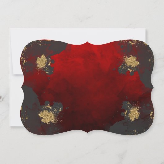 Roze, stijlvolle bruiloft met rood, grijs en goud kaart (Achterkant)