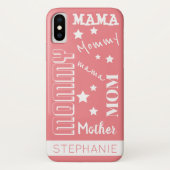 Roze, stijlvolle mama typografie Case-Mate iPhone case (Achterkant)