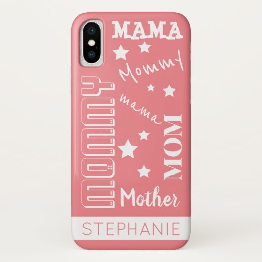 Roze, stijlvolle mama typografie Case-Mate iPhone case (Achterkant)