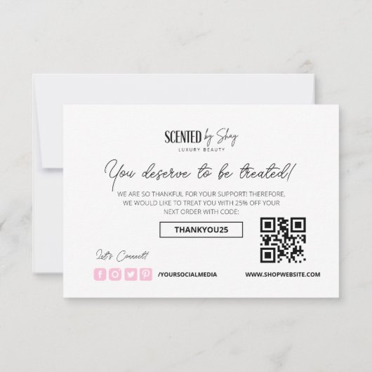 Roze, stijlvolle, moderne zakelijke bedankt voor u (Achterkant)