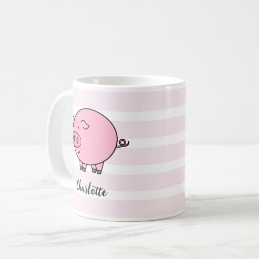 Roze, stijlvolle Mok voor ontwerpkoffie (Voorkant links)