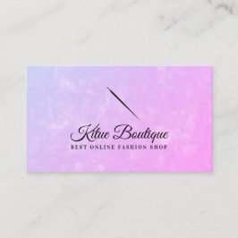 Roze, stijlvolle naalddraden naadloos naaien visitekaartje