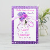 Roze, stijlvolle paarse bruid kaart (Staand voorkant)