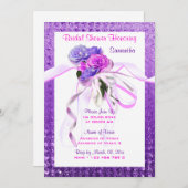 Roze, stijlvolle paarse bruid kaart (Voorkant / Achterkant)