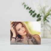 Roze Stijlvolle Script Afstudeer Liefde+Bedankt Briefkaart (Staand voorkant)