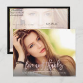 Roze Stijlvolle Script Afstudeer Liefde+Bedankt Briefkaart (Voorkant / Achterkant)