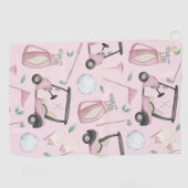 Roze Stijlvolle Vrouwelijke Golf Ontwerp Custom Mo Golfhanddoek (Horizontaal)