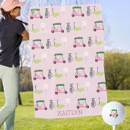 Roze Stijlvolle Vrouwelijke Golf Ontwerp Custom Na Golfhanddoek