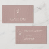 Roze, stijlvolle witte Logo thuisbakkerij Visitekaartje (Voorkant / Achterkant)