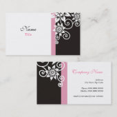 Roze: : Stijlvolle zwarte en witte Visitekaartjes (Voorkant / Achterkant)