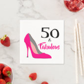 Roze Stiletto 50 en Fabulous 50th Birthday Party Servet (Insitu)
