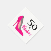 Roze Stiletto 50 en Fabulous 50th Birthday Party Servet (Hoek)