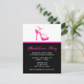 Roze Stiletto Bachelorette Party Kaart (Staand voorkant)