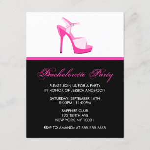 Roze Stiletto Bachelorette Party Kaart